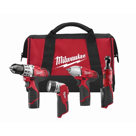 Milwaukee Tool Cordless Lithium-Ion 4 Tool Combo Kit 2493-24 2493-24